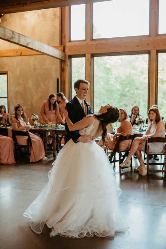 Bride and Groom First Dance at Cedarmont Farm Wedding Barn