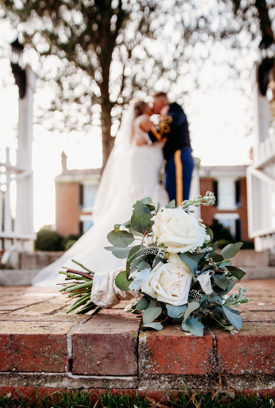 blush white and green bouquet nashville historic  wedding venue