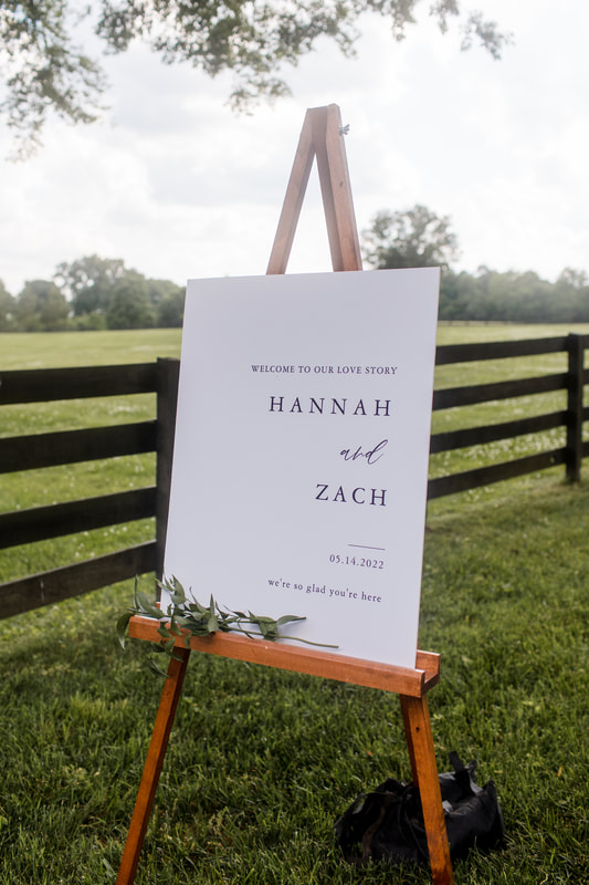 Welcome Sign for Cedarmont Farm wedding