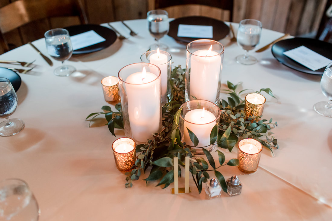 Candles and Greenery Nashville Centerpiece