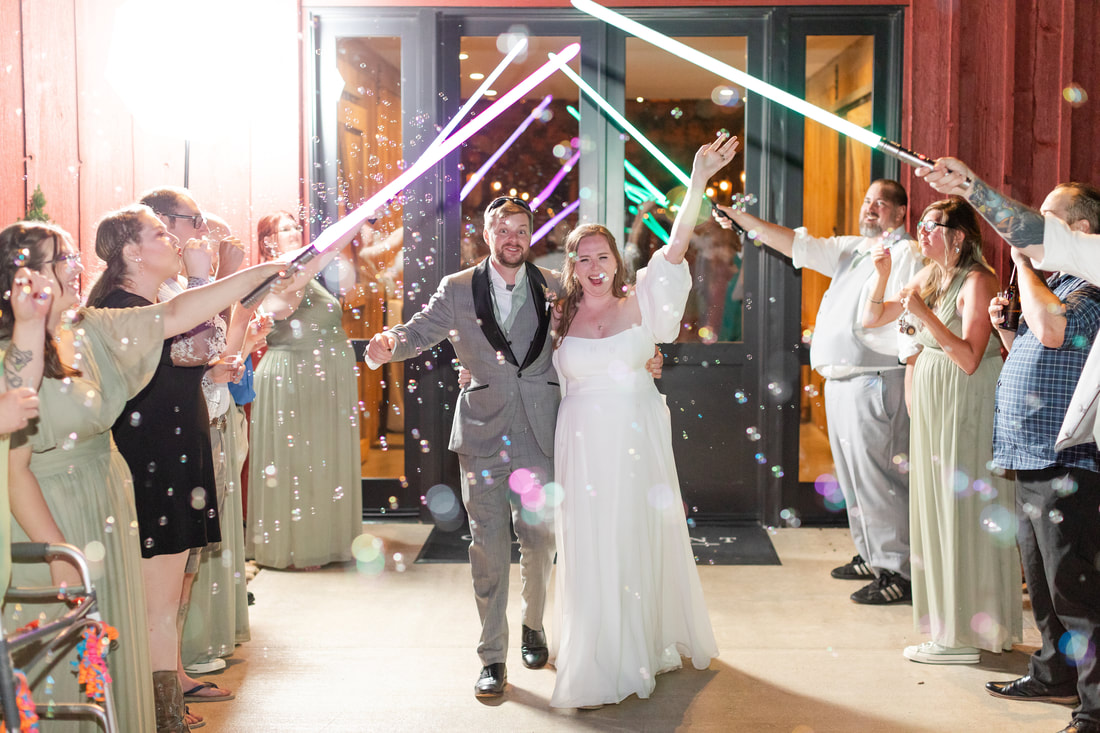 Wedding Exit Bubbles & Light Sabers