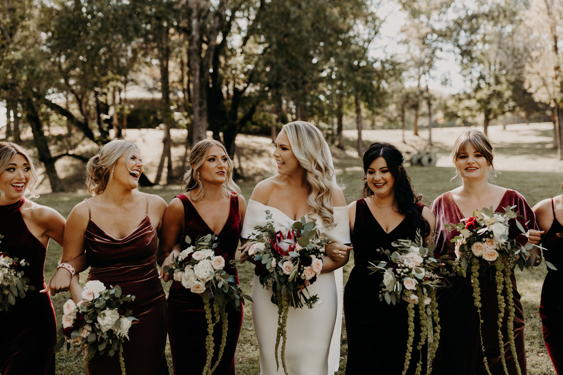 Bridesmaids at Cedarmont Farm Nashville Fall Wedding